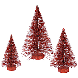 24 Inch Red Fat Tree 3 per Set