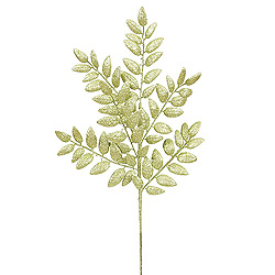 22 Inch Lime Glitter Honey Locust Spray 6 per Set