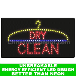 Flashing LED Lighted Dry Clean Sign