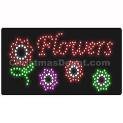 LED Flashing Lighted Flowers Sign