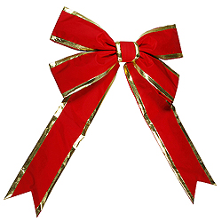 86 Inch Red Bow With Gold Trim
