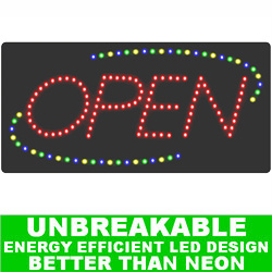 Flashing LED Lighted Open Sign