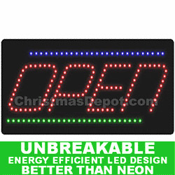 Flashing Lighted LED Open Sign