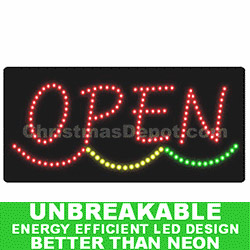 Lighted LED Flashing Open Sign