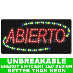 Flashing LED Lighted Abierto Sign