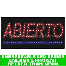 LED Lighted Flashing Abierto Sign