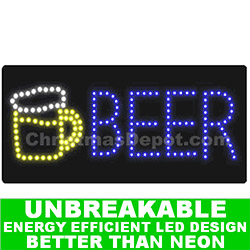 Flashing LED Lighted Beer Sign