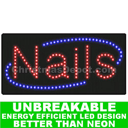 LED Flashing Lighted Nails Sign