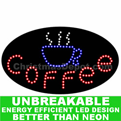 Flashing LED Lighted Coffee Sign