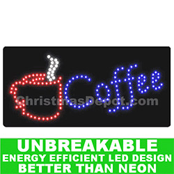 LED Lighted Flashing Coffee Sign