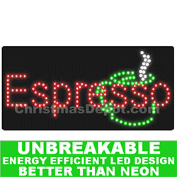 LED Flashing Lighted Espresso Sign