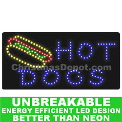 Flashing LED Lighted Hot Dogs Sign