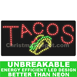 LED Flashing Lighted Tacos Sign