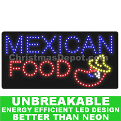 LED Flashing Lighted Mexican Food Sign