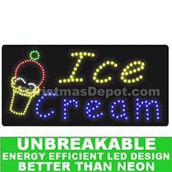 Flashing LED Lighted Ice Cream Sign