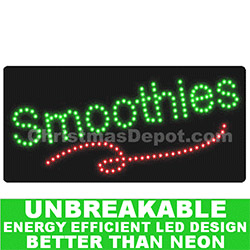 Flashing LED Lighted Smoothies Sign