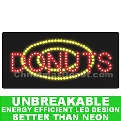 Flashing LED Lighted Donuts Sign