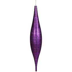 22 Inch Purple Matte Glitter Skinny Drop Ornament