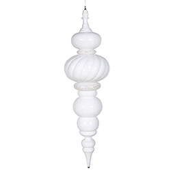 43 Inch White GlazeGlitter Finial