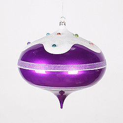 Christmastopia.com - 6.4 Inch Candy Purple Snow Jewel Onion Ornament