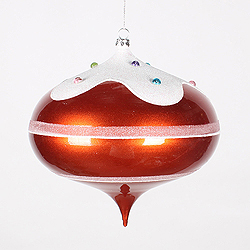 Christmastopia.com - 6.4 Inch Candy Orange Snow Jewel Onion Ornament