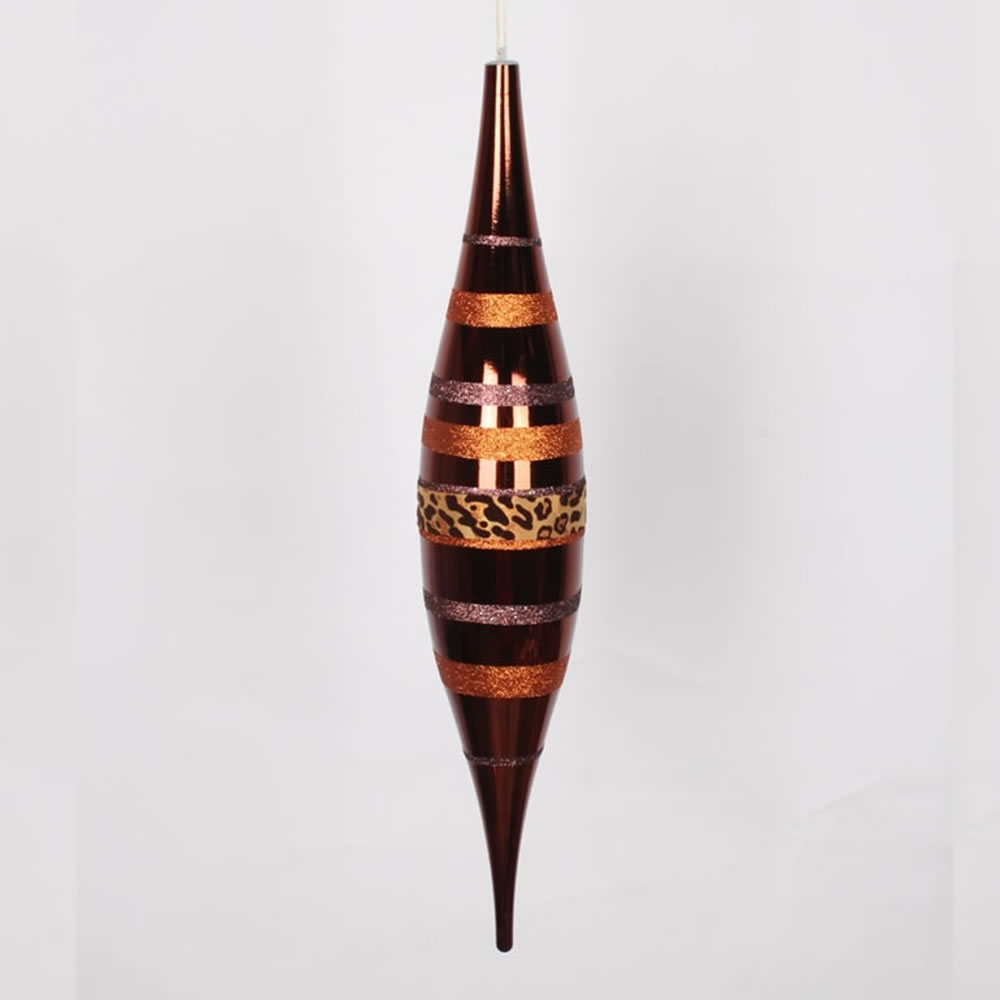 22 Inch Copper Cheetah Shiny Glitter Drop Ornament