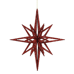 16 Inch Red 3D Glitter Star