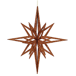 24 Inch 3D Copper Iridescent Glow Glitter Star Christmas Ornament