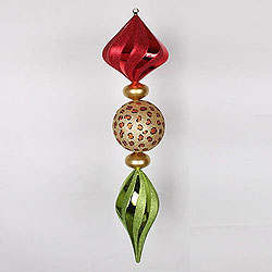 Christmastopia.com - Jumbo 40 Inch Red Lime and Cheetah Print Christmas Finial Ornament