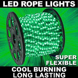 153 Foot LED Green Mini Rope Lights 4.5 Foot Increment