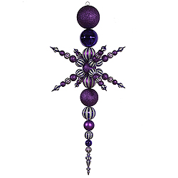 Jumbo Purple Snowflake Finial Assorted Finishes Mardi Gras 