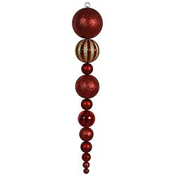 Jumbo 55 Inch Red Shiny Matte Ball Drop Ornament