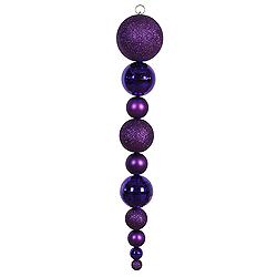 Jumbo 44 Inch Purple Shiny And Matte Ball Drop Ornament Mardi Gras 