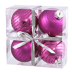 Christmastopia.com - 3 Inch Magenta Glitter Round Christmas Ball Ornament Shatterproof​