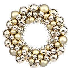Christmastopia.com - 12 Inch Gold  Mardi Gras Ornament Wreath Unlit