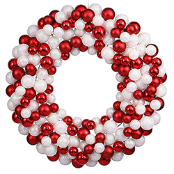 Christmastopia.com - 24 Inch Candy Cane Christmas Ornament Wreath Unlit