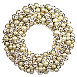 24 Inch Gold Ball  Mardi Gras Wreath