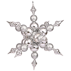39 Inch Silver Shiny Glitter Radical Snowflake