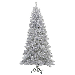 7.5 Foot Silver White Pine Artificial Christmas Tree Unlit