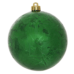 Christmastopia.com 6 Inch Green Crackle Ball Ornament 4 per Set