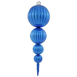 Christmastopia.com - 26 Inch Blue Shiny Pumpkin Finial Christmas Ornament Shatterproof UV