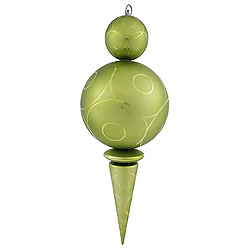 Christmastopia.com - 26 Inch Lime Matte Glossy Swirl Christmas Finial Ornament Shatterproof UV