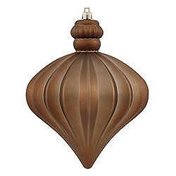 5.5 Inch Mocha Shiny And Matte Onion Ornament