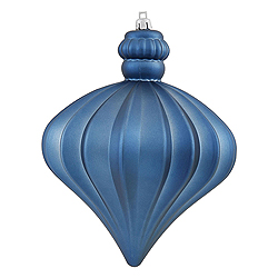 5.5 Inch Sea Blue Shiny And Matte Onion Ornament