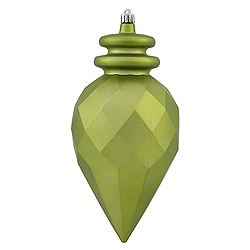 9.5 Inch Lime Faceted Arrowhead Finial Christmas Ornament Shatterproof UV 2 Assorted