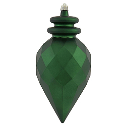 9.5 Inch Emerald Faceted Arrowhead Finial Christmas Ornament Shatterproof UV 2 Assorted