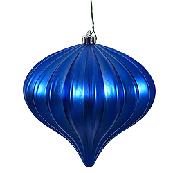 5.7 Inch Blue Matte Onion Ornament 3 per Set