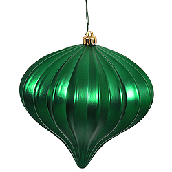 5.7 Inch Green Matte Onion Mardi Gras Ornament 3 per Set