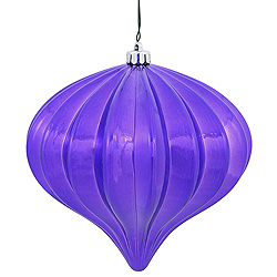 5.7 Inch Purple Shiny Onion Mardi Gras Ornament 3 per Set