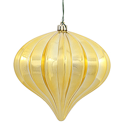 Christmastopia.com - 5.7 Inch Gold Shiny Onion Mardi Gras Ornament Box of 3
